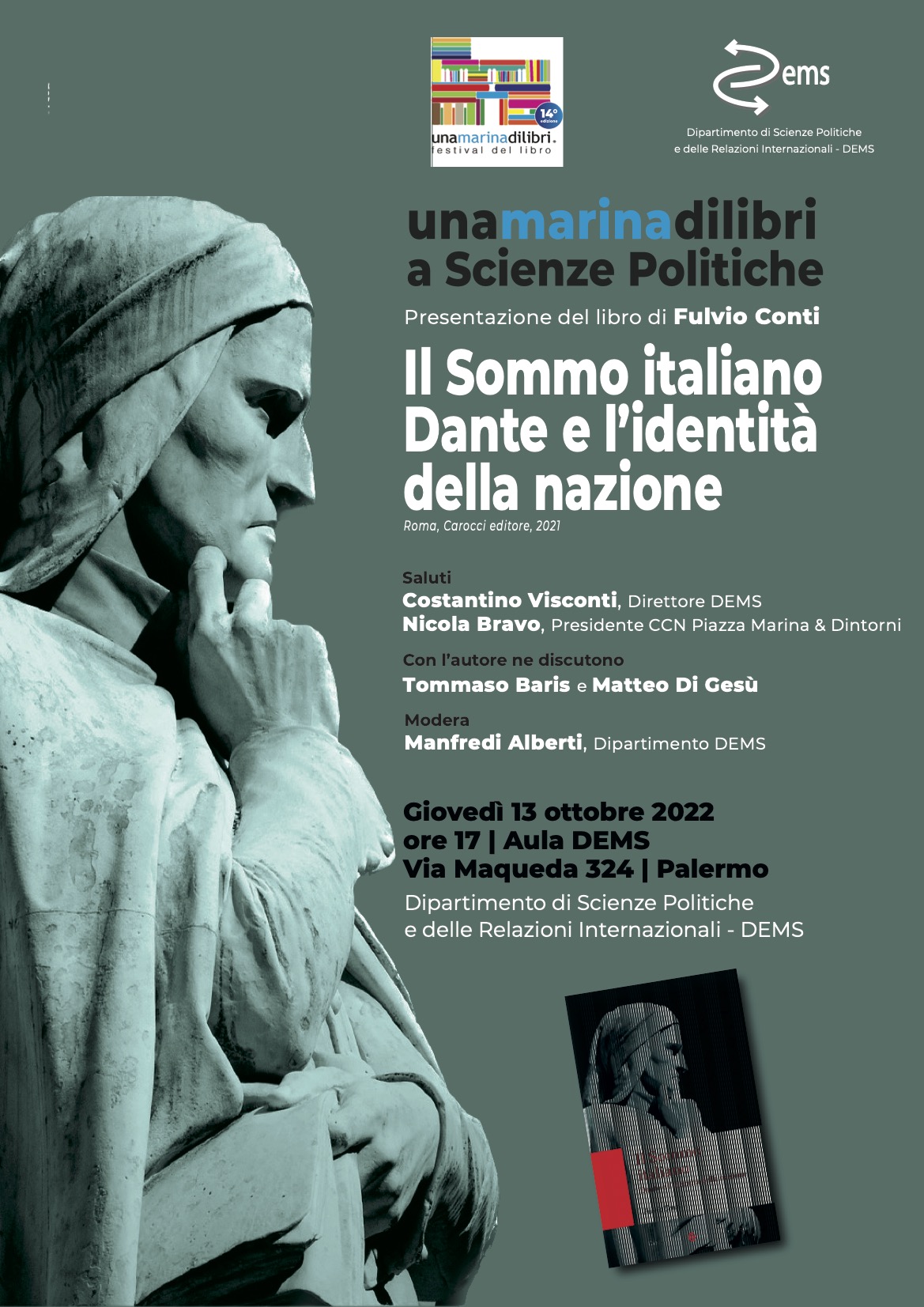 presentazione libro Il Sommo italiano Dante e l'identità della nazione 13 ottobre 2022